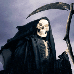 Grim Reaper Eating Burger Loop GIF