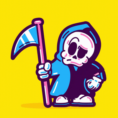 Grim Reaper Holding Large Scythe GIF