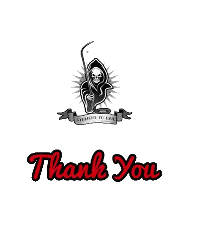 Grim Reaper Holding Scythe Straight To Hail Sticker