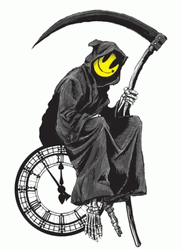 Grim Reaper Sitting In Big Ben GIF