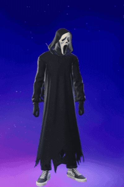 Grim Reaper Standing Before Full Moon GIF
