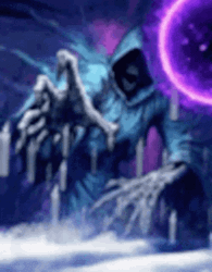 Grim Reaper Trippy Skull Floating GIF