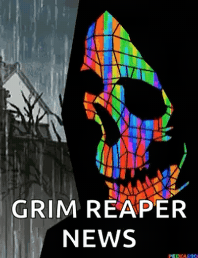Grim Reaper With Rainbow Mask GIF