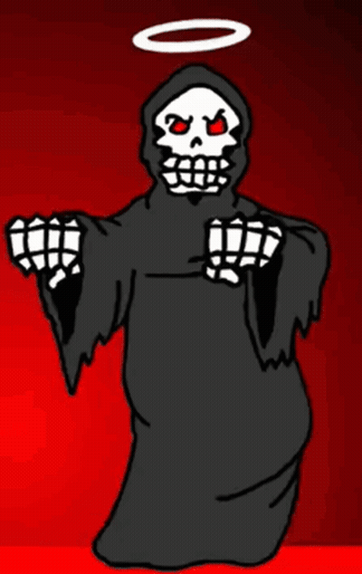 Grim Reaper With Red Eyes And Halo GIF