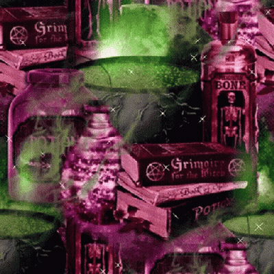 Grimoir For The Witch On Pile Of Books GIF