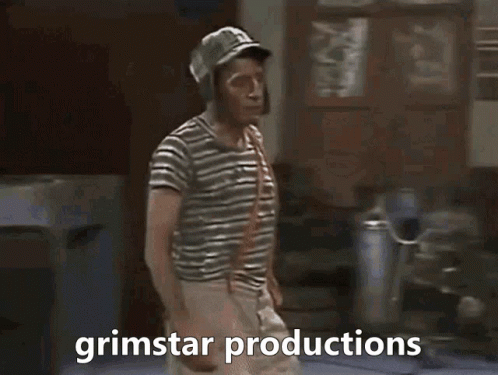 Grimstar Productions Is Written On The Bottom Of A Picture GIF