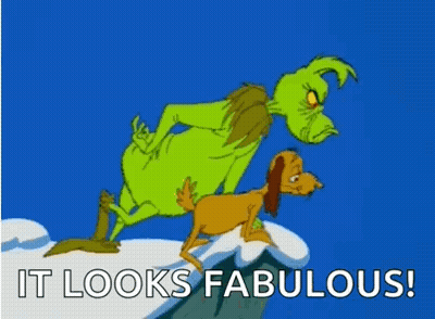 Grinch And Dog On Snowy Hill GIF