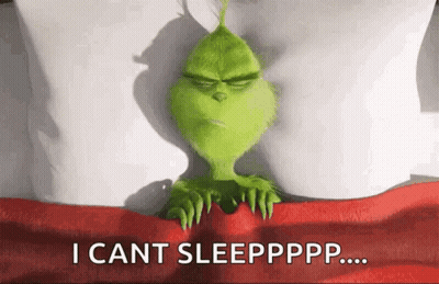 Grinch Lying In Bed Saying I Cant Sleep GIF