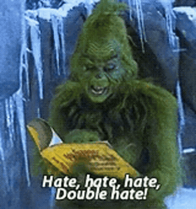 Grinch Reading Book Saying Hate GIF
