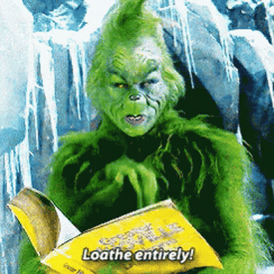 Grinch Reading Book Says Loath GIF