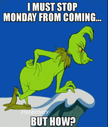 Grinch Thinking How To Stop Mondays Funny Meme GIF
