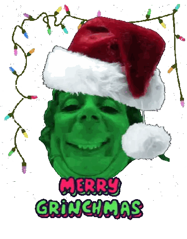 Grinch Wearing Santa Hat Merry Grinchmas Sticker