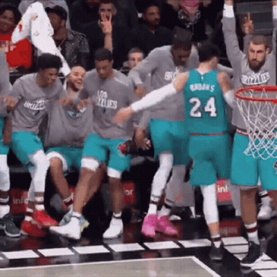 Grizzlies Basketball Players Celebrating A Basket GIF