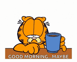 Groggy Garfield Offering Cup GIF