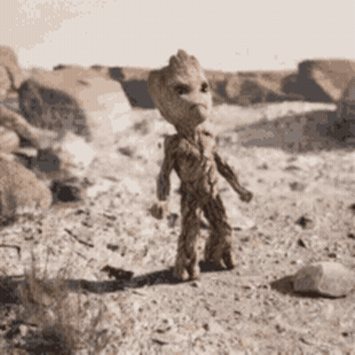Groot From Guardians Of The Galaxy 2 Standing In Dirt GIF