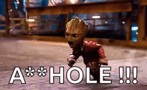 Groot From Guardians Of The Galaxy Is Running Down The Street And Saying A Hole . GIF
