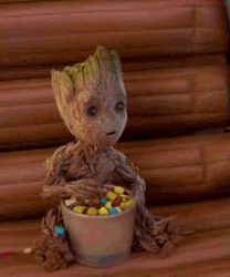 Groot Guardians Of The Galaxy Eating Snacks GIF