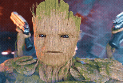 Groot Holding Gun GIF