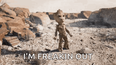 Groot Saying I'm Freakin Out GIF