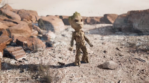 Groot Standing In Rocky Area GIF