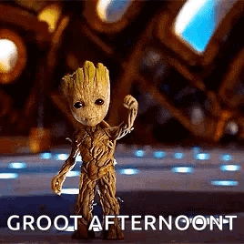 Groot Standing On Stage Flexing Muscles GIF