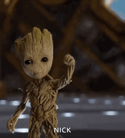Groot Statue Waving GIF