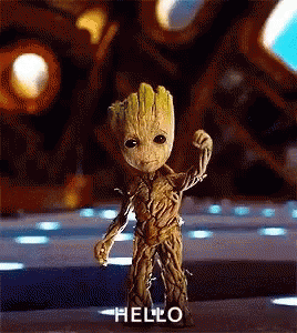 Groot Waving On Stage GIF
