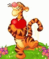 Groovy Tigger Hugging Heart Emoji GIF