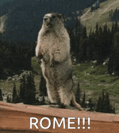 Ground Squirrel Standing With Word Rome GIF