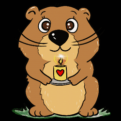 Groundhog Day Floating Hearts Motion Art GIF