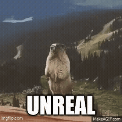 Groundhog On Hind Legs Before Mountain Unreal GIF