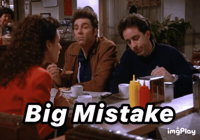 Group At Table Saying Big Mistake GIF