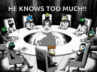 Group At Table Saying He Knows Too Much GIF
