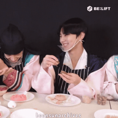 Group At Table With Food Hoonsunarchives GIF