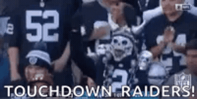 Group Cheering For Raiders At Football Game GIF