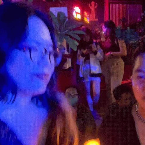 Group Dancing In Dark Room GIF