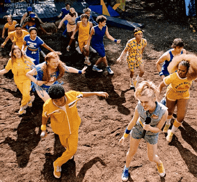 Group Dancing In Dirt With Bingo Shirt GIF