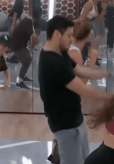 Group Dancing In Front Of Mirror GIF