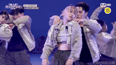 Group Dancing In Front Of Mnet Sign GIF