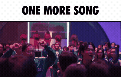Group Dancing In Front Of One More Song Screen GIF