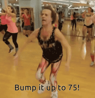 Group Dancing In Gym Bump It Up To 75 GIF