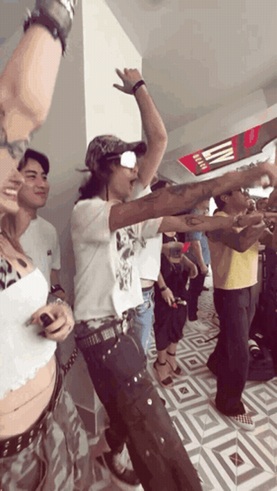 Group Dancing In Room With UI Sign GIF