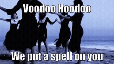 Group Dancing On Beach Voodoo Hoodoo We Put A Spell On You GIF