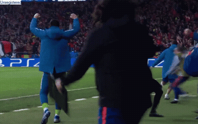 Group Dancing On Soccer Field In Front Of PS4 Sign GIF