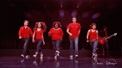 Group Dancing On Stage With Hulu Disney+ GIF