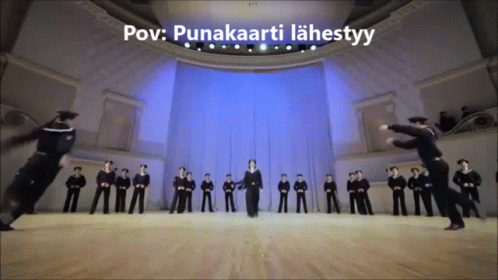 Group Dancing POV Punakaarti Lähestyy GIF