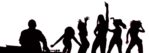 Group Dancing With DJ Silhouette Sticker
