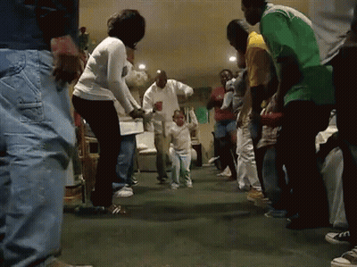 Group Dancing With Girl in Middle
