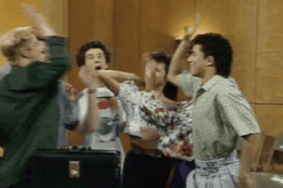 Group Dancing With Man Holding Briefcase GIF