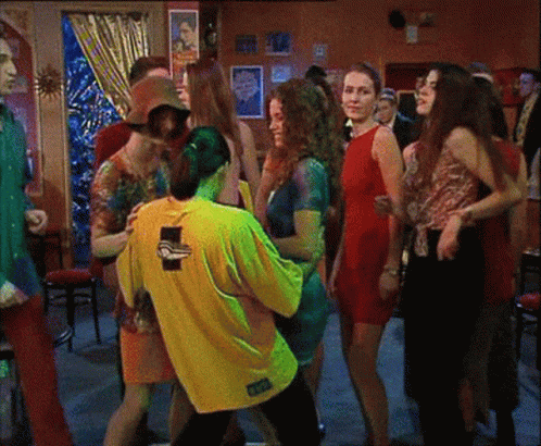 Group Dancing With Yellow Shirt And Duck GIF